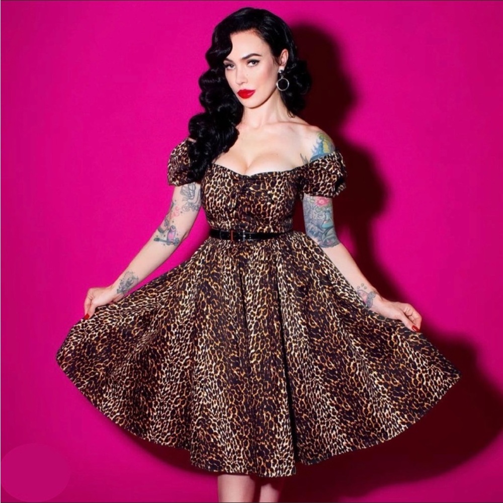Vixen by Micheline Pitt leopard swing dress